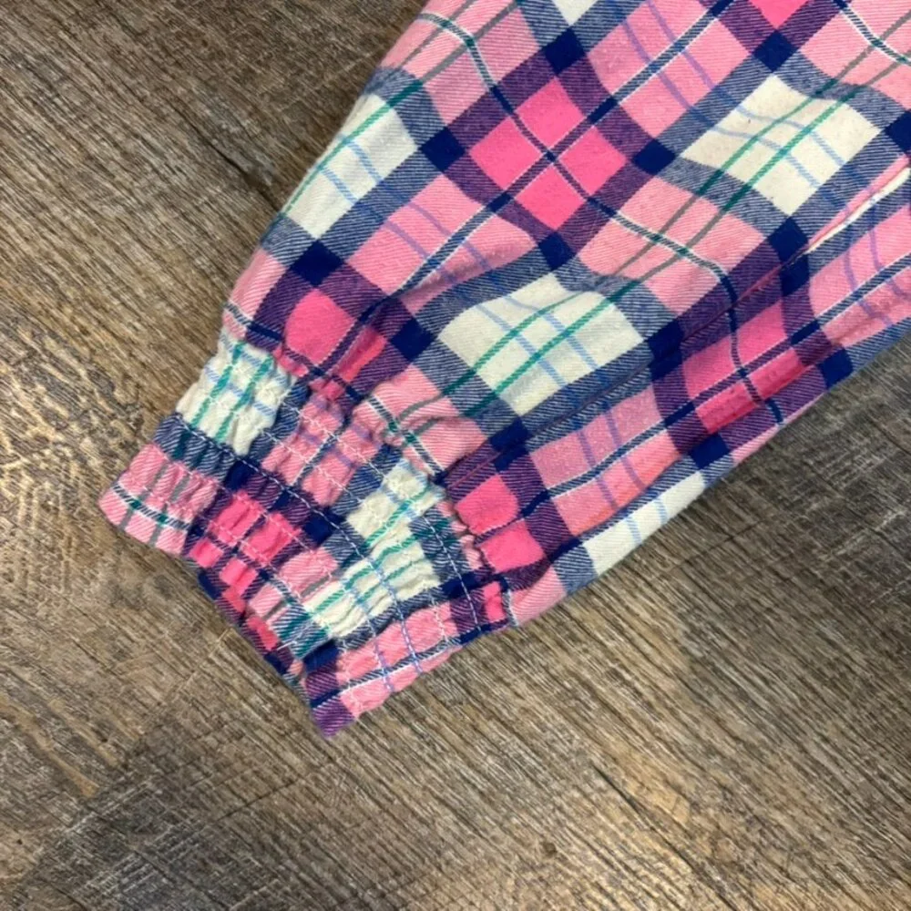 American Tall Womens Pajama Pants Pink Plaid Joggers Size Medium Tall MT - Picture 5 of 6